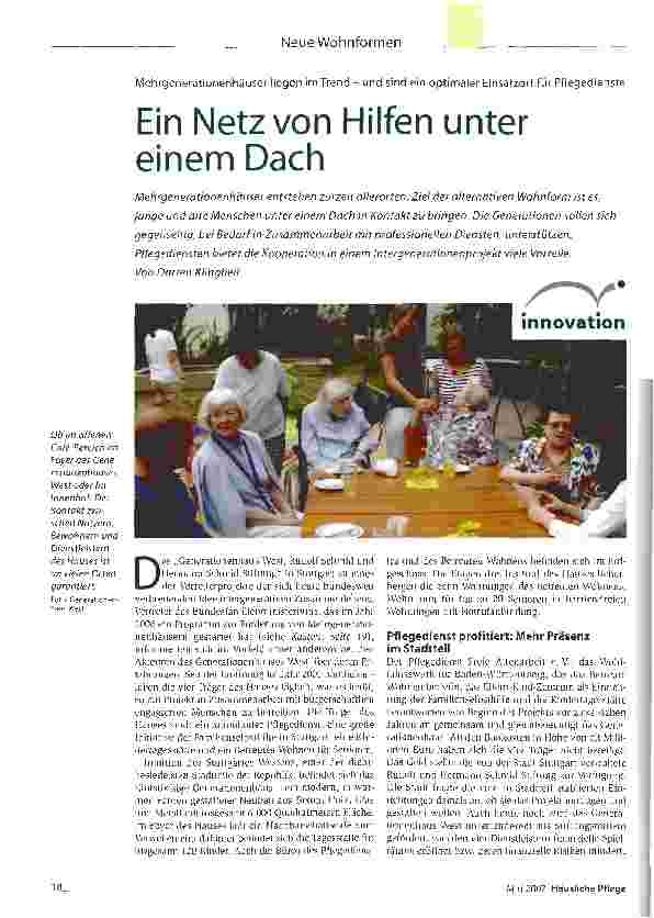 Vorschauseite 1: Ein Netz von Hilfen unter einem Dach