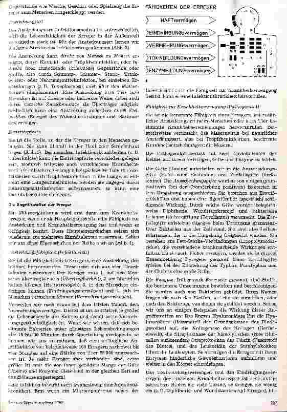 Vorschauseite 3: Die Ausbreitungsund Angriffsmöglichkeiten der Krankheitserreger