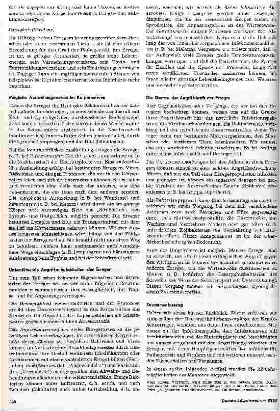 Vorschauseite 4: Die Ausbreitungsund Angriffsmöglichkeiten der Krankheitserreger