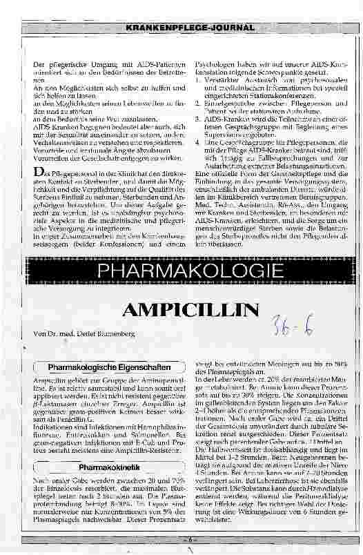 Vorschauseite 1: Pharmakologie Ampicillin
