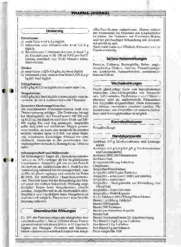 Vorschauseite 2: Pharmakologie Ampicillin