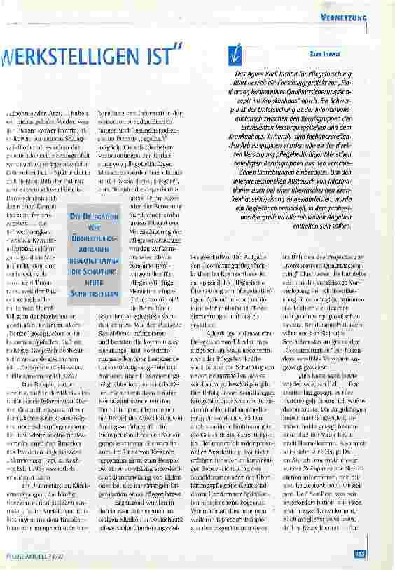 Vorschauseite 2: Es ist das Einfache, das schwer zu bewerkstelligen ist Der Informationsaustausch zwischen Berufsgruppen und Einrichtungen