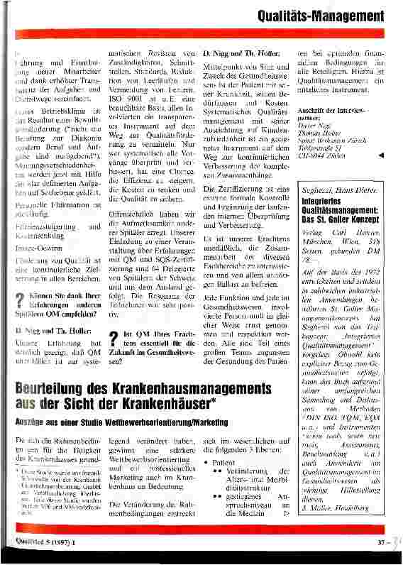 Vorschauseite 1: Beurteilung des Krankenhausmanagements aus der Sicht der Krankenhäuser