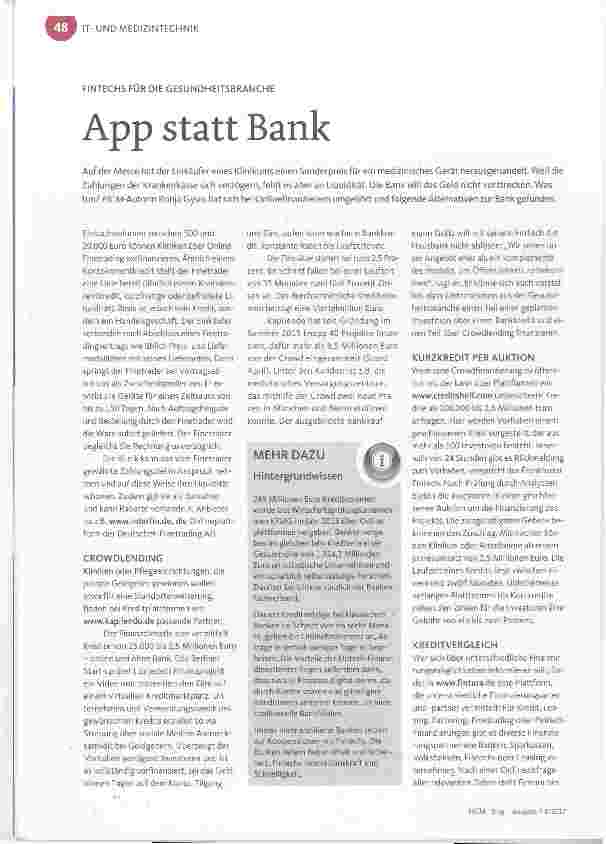 Vorschauseite 1: App statt Bank