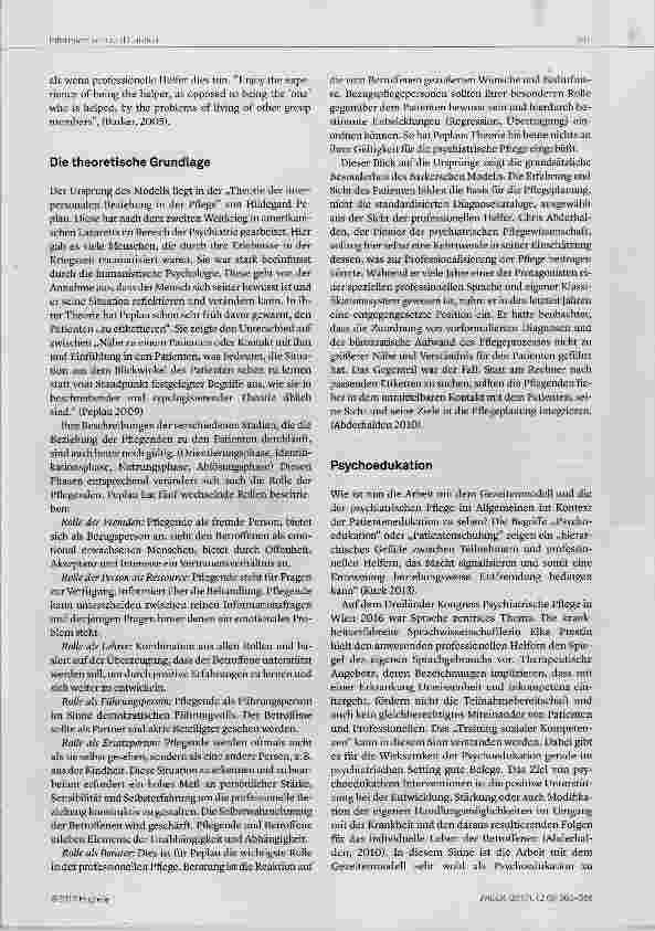 Vorschauseite 5: Ein theoriegeleitetes Pflegemodell ermöglicht personenorientierte Pflege in der Psyohiatrie