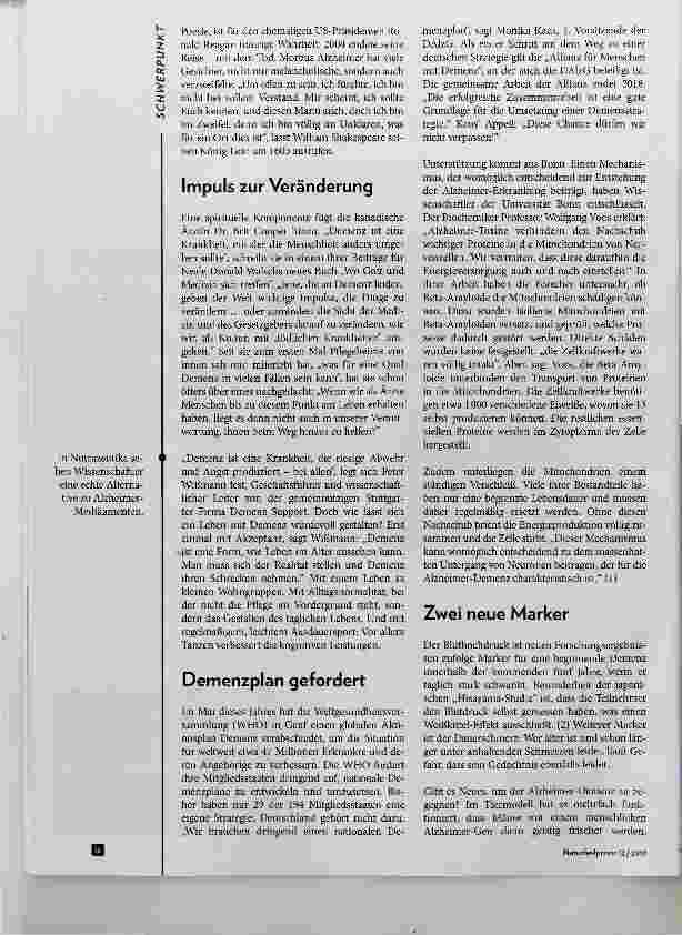 Vorschauseite 2: Alzheimer-Demenz Leben im „Land des Vergessens“