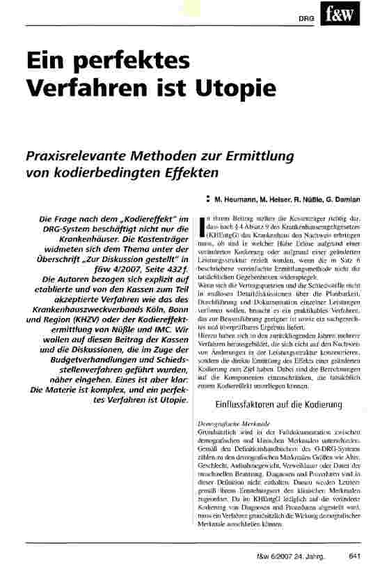 Vorschauseite 1: Ein perfektes Verfahren ist Utopie