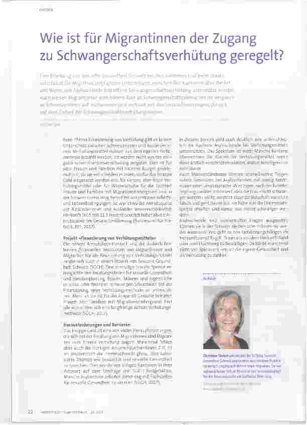 Vorschauseite 1: Wie ist für Migrantinnen der Zugang zu Schwangerschaftsverhütung geregelt?