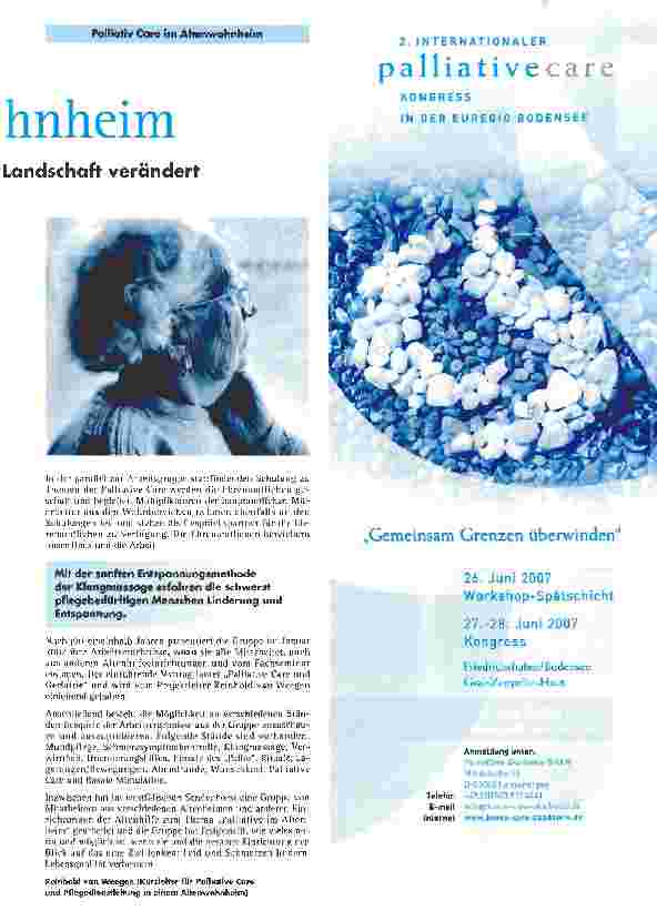 Vorschauseite 2: Palliative Care im Altenwohnheim
