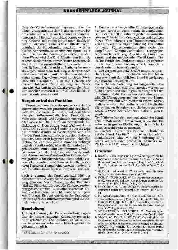 Vorschauseite 2: Zentralvenöse und arterielle Punktion bei Intensivund Notfallpatienten Purankatheter mit Rücklaufventil