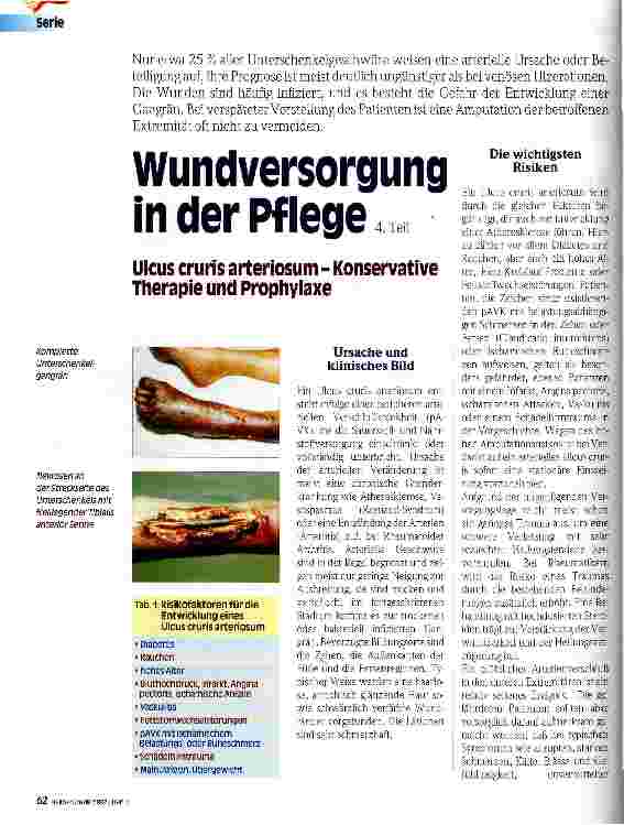 Vorschauseite 1: Wundversorgung in der Pflege Ulcus cruris arteriosum - Konservative Therapie und Prophylaxe