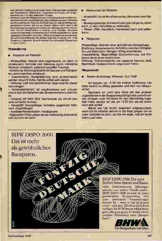 Vorschauseite 2: Pflegebericht im ersten Ausbildungsjahr