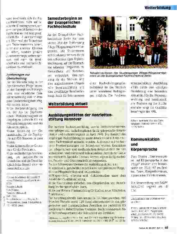 Vorschauseite 2: Ein Schlag ins Gesicht Stellungnahme der Arbeitsgemeinschaft der Psychiatrischen Weiterbildungsstätten in der BRD