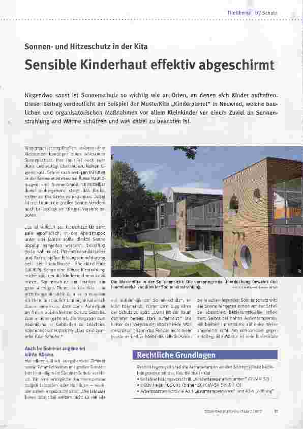 Vorschauseite 1: Sensible Kinderhaut effektiv abgeschirmt
