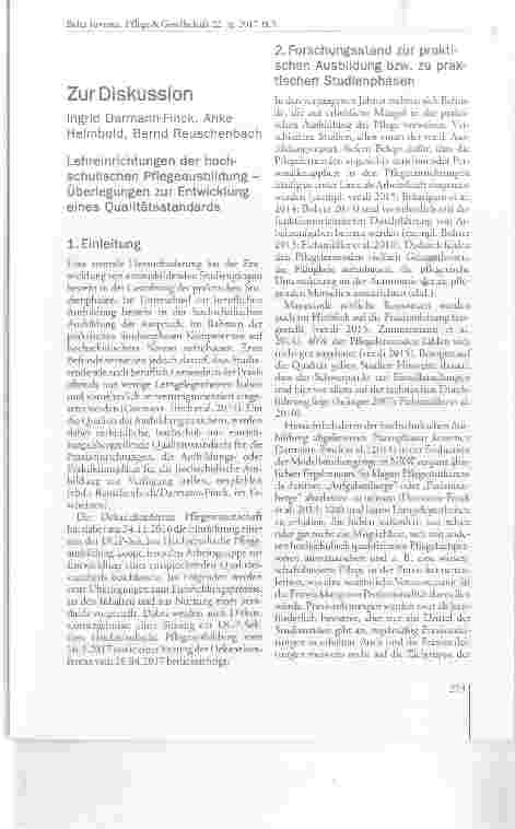 Vorschauseite 1: Lehreinrichtungen der hochschulischen Pflegeausbildung Überlegungen zur Entwicklung eines Qualitätsstandards