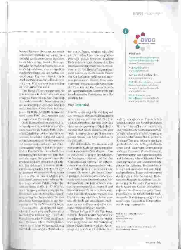 Vorschauseite 2: BVBG Mitteilungen Beschaffung von Medizinprodukten Digitaler Quantensprung