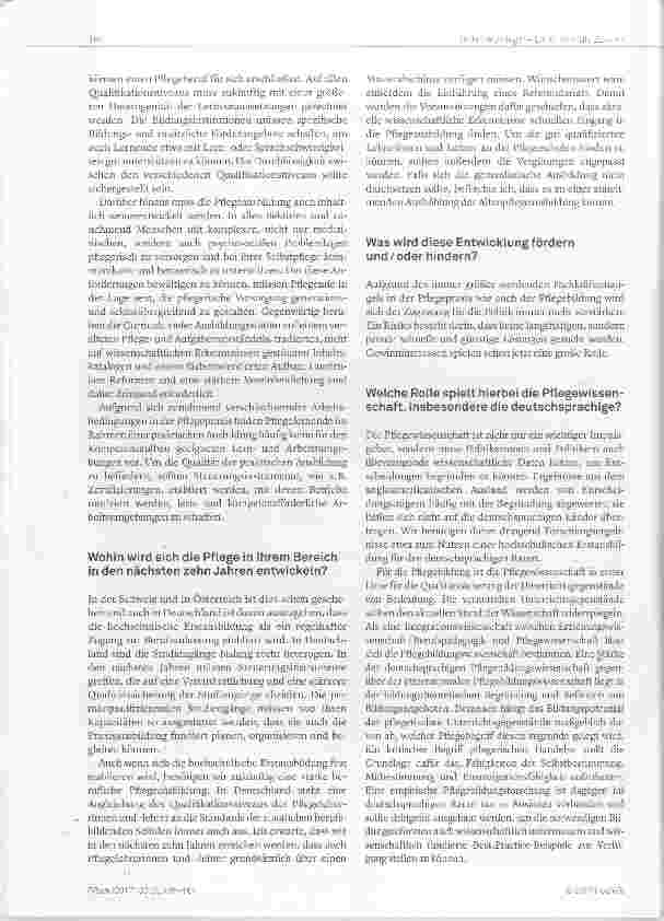 Vorschauseite 2: 30 Jahre „Pflege“ Ein Blick in die Zukunft Pflegeausbildung starker auf wissenschaftliche Grundlagen stellen