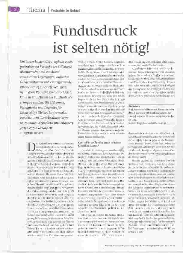 Vorschauseite 1: Fundusdruck ist selten nötig!