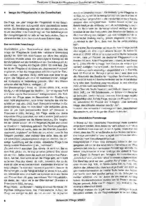 Vorschauseite 3: Image der Pflegeberufe in Gesellschaft und Medien