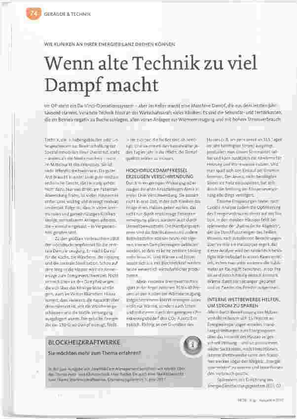 Vorschauseite 1: Wenn alte Technik zu viel Dampf macht