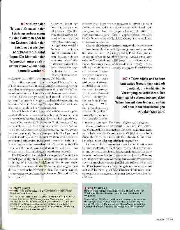 Vorschauseite 2: SPART MAN MIT TELEMEDIZIN GELD?