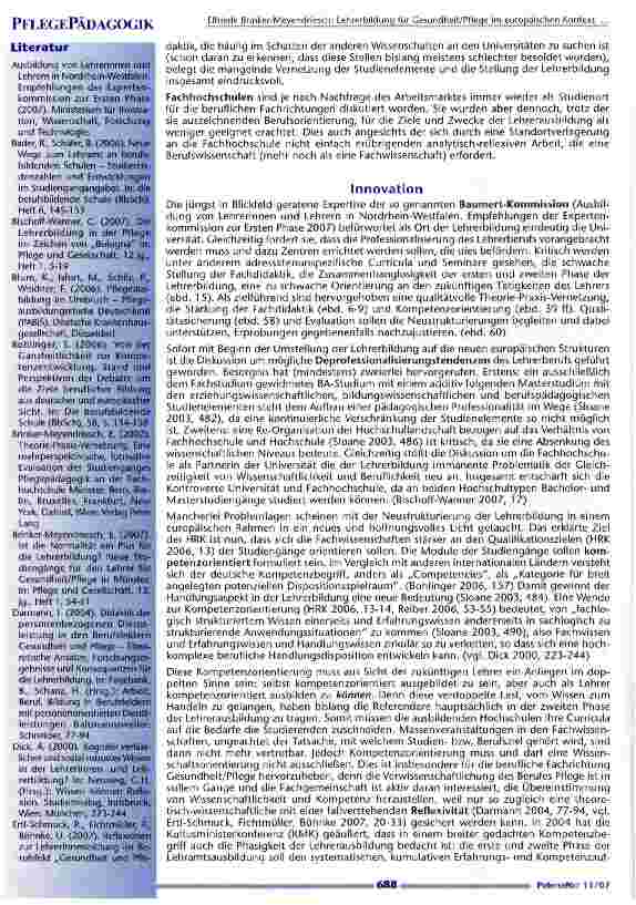 Vorschauseite 3: Lehrerbildung für Gesundheit/ Pflege im europäischen Kontext