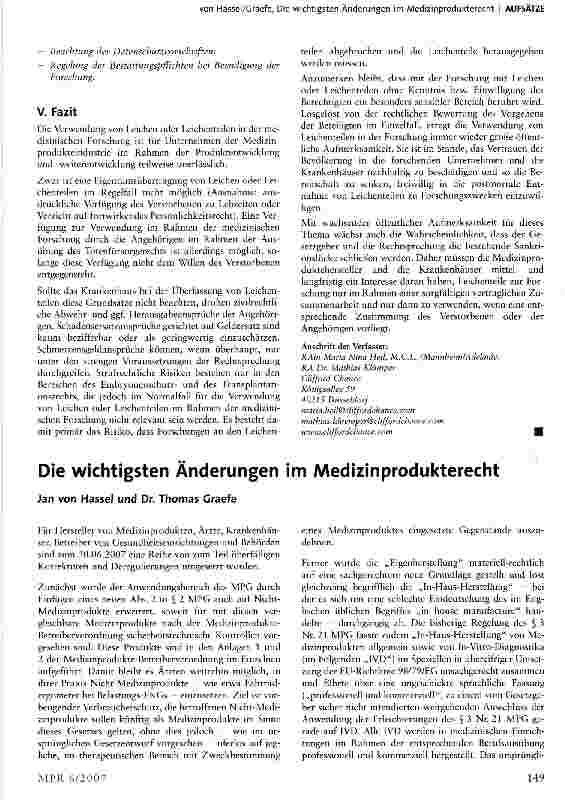 Vorschauseite 1: Die wichtigsten Änderungen im Medizinprodukterecht