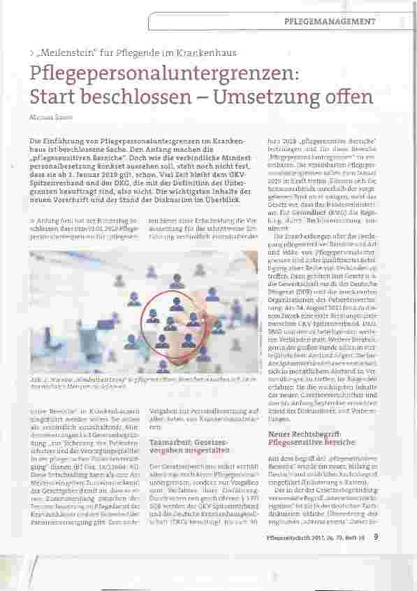 Vorschauseite 1: Pflegepersonaluntergrenzen: Start beschlossen Umsetzung offen