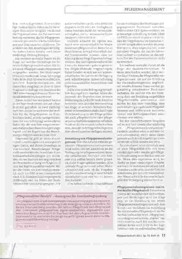 Vorschauseite 3: Pflegepersonaluntergrenzen: Start beschlossen Umsetzung offen