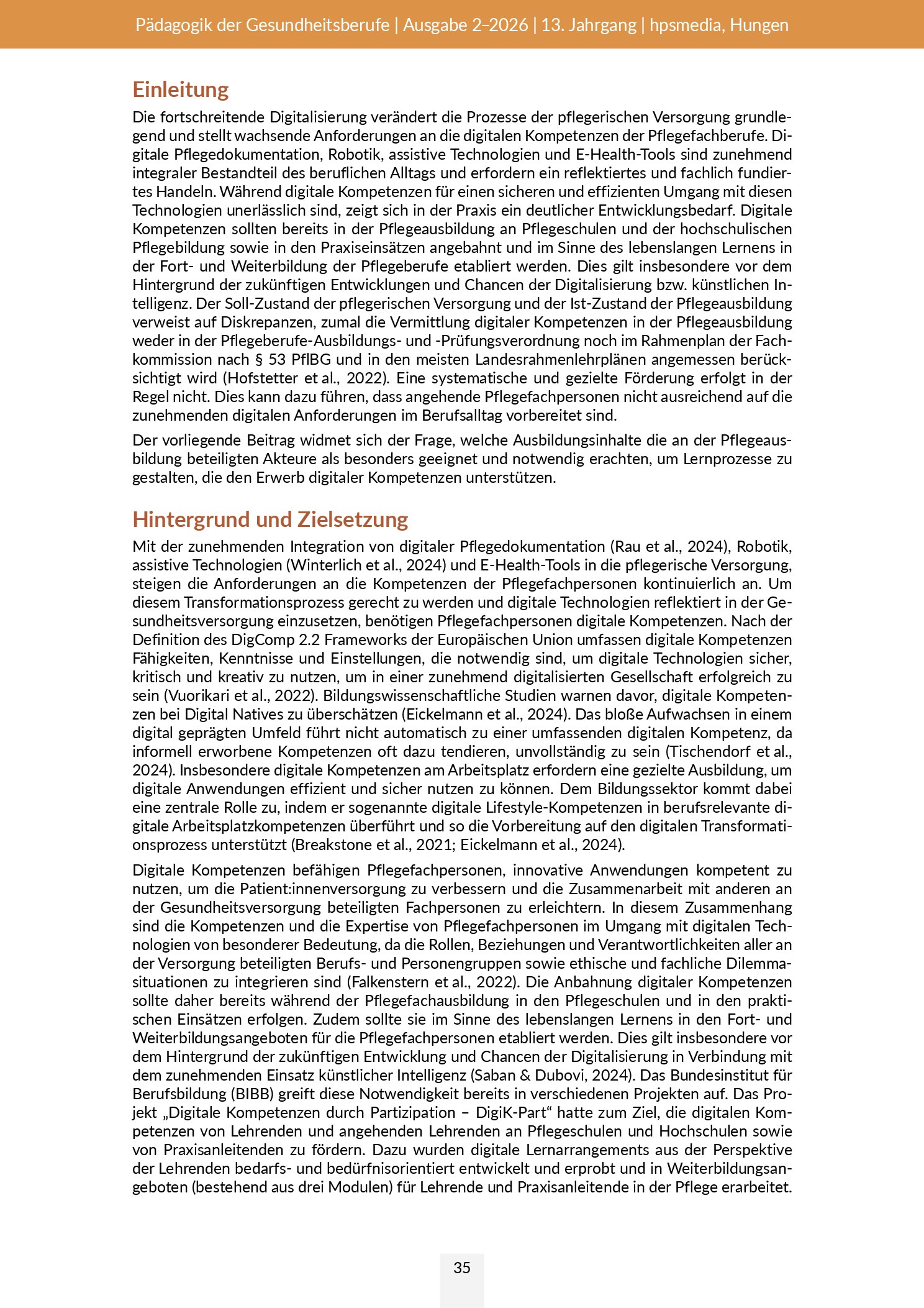 Vorschauseite 2: Förderung digitaler Kompetenzen in der Pflegebildung. Eine qualitative Studie zur digitalen Kompetenzentwicklung von Akteuren der Pflegeausbildung
