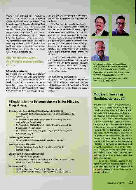 Vorschauseite 2: Solothurner Spitäler führen flexibles Arbeitszeitmodell ein.