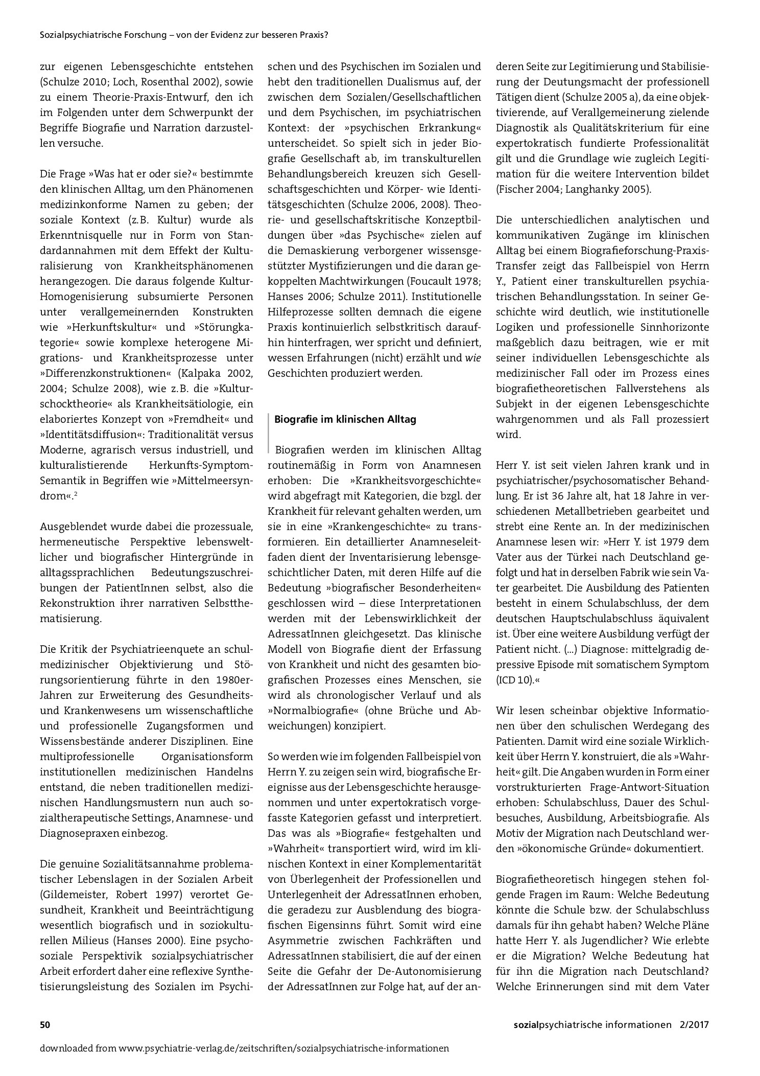 Vorschauseite 2: Kultur und Krankheit oder Biografie(n) und Gesellschaft(en)? Sozialwissenschaftliche Biografieforschung als Beitrag für die sozialpsychiatrische Praxis