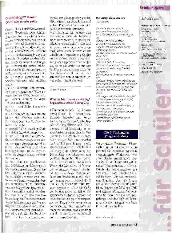 Vorschauseite 2: Praxisanleiter und Mentoren
