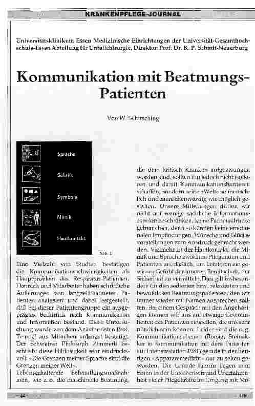 Vorschauseite 1: Kommunikation mit Beatmungspatienten