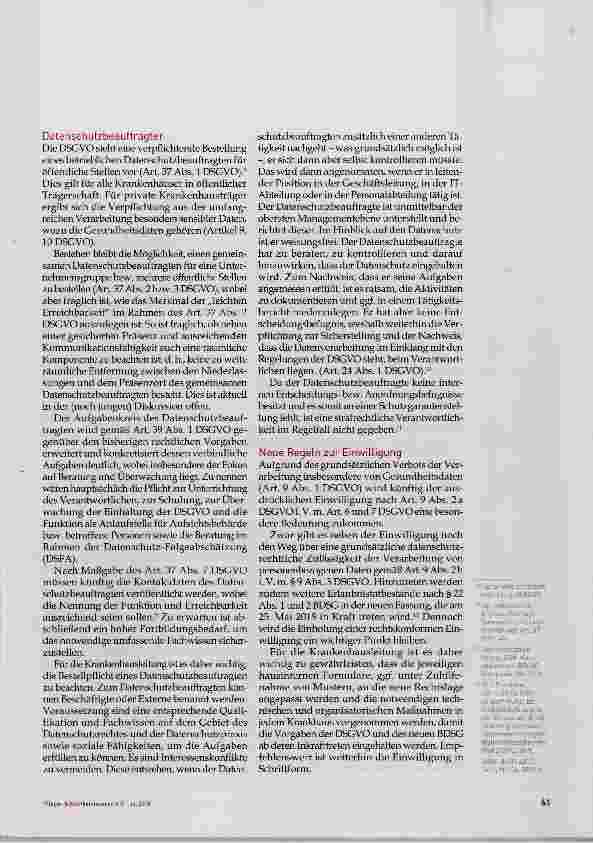 Vorschauseite 2: Datenschutz-Grundverordnung zwingt die KrankenhausLeitung zum Handeln