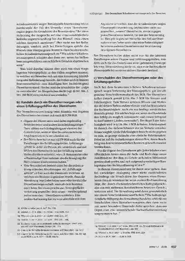 Vorschauseite 2: Der besondere Schadensersatzanspruch des Beamten