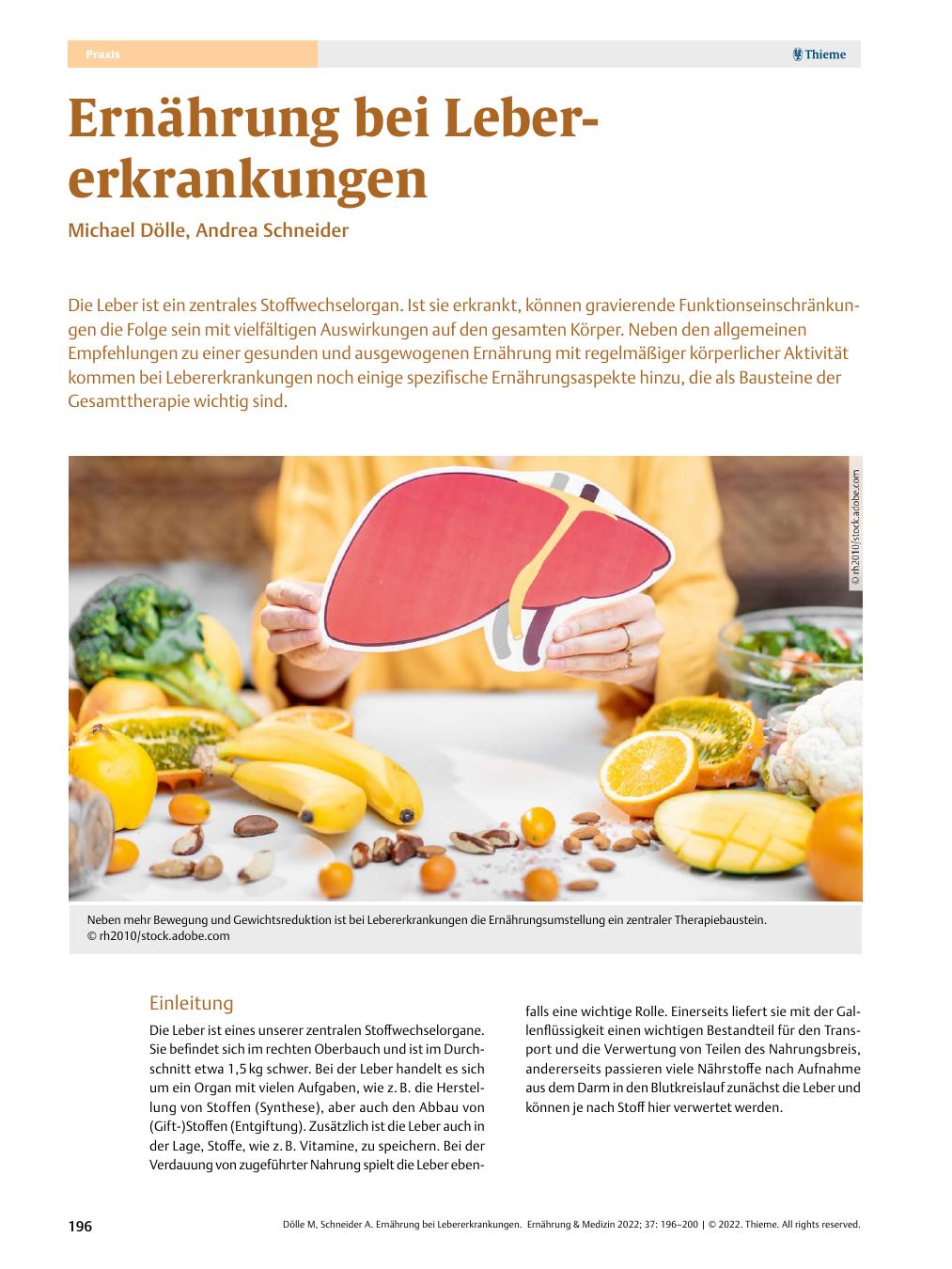 Vorschauseite 1: Ernährung bei Lebererkrankungen