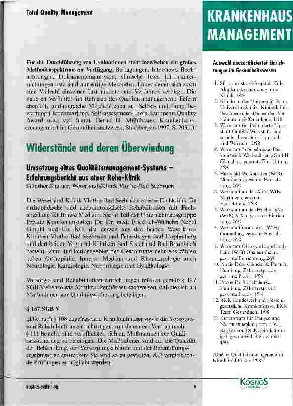 Vorschauseite 2: Bewertung und Evaluation von Qualitätsmanagement-Projekten