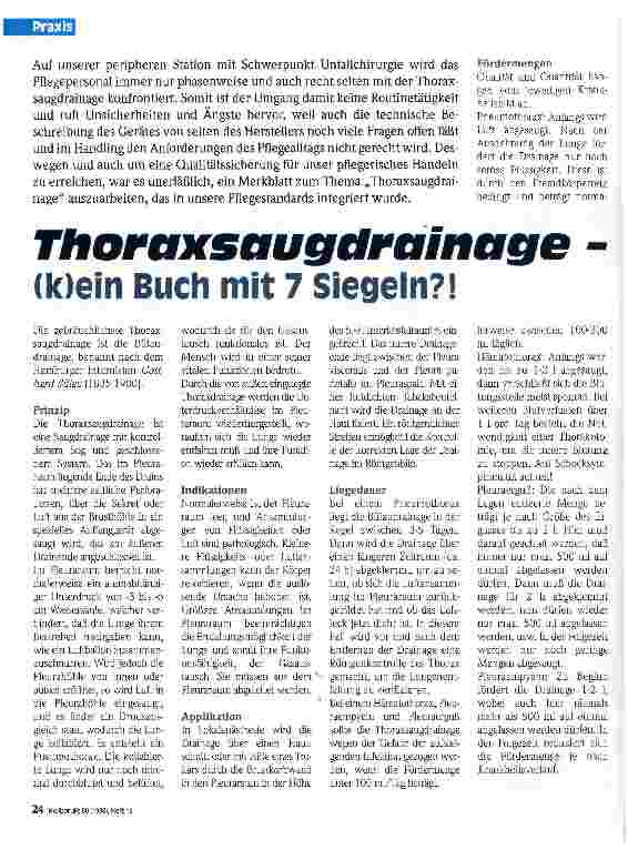 Vorschauseite 1: Thoraxsaugdrainage - (k)ein Buch mit 7 Siegeln ?!