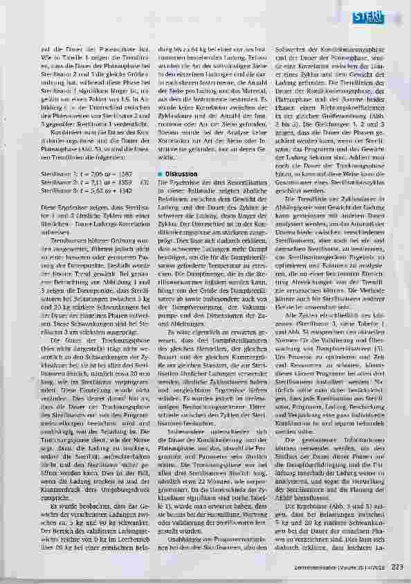 Vorschauseite 5: Korrelation zwischen der Dauer eines Dampfsterilisationszyklus und dem Gewicht der verarbeiteten Ladung: eine Fallstudie