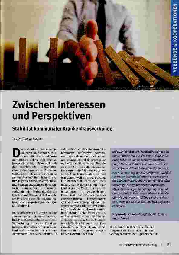 Vorschauseite 1: Zwischen Interessen und Perspektiven