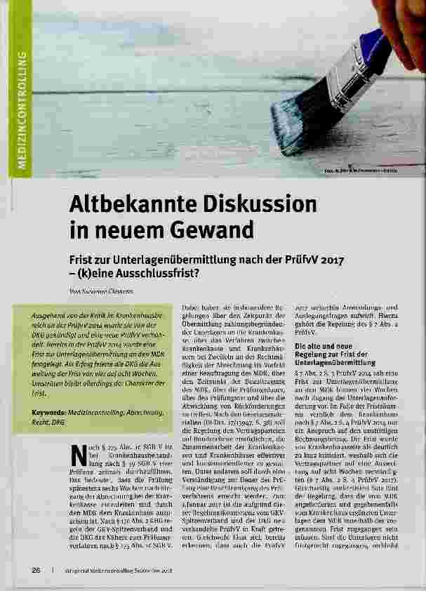 Vorschauseite 1: Altbekannte Diskussion in neuem Gewand