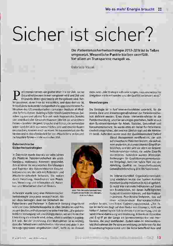 Vorschauseite 1: Sicher ist sicher?