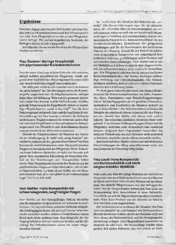 Vorschauseite 4: Patientenbezogene Komplexität in der Pflege - kollektive Case Studies im Akutspital