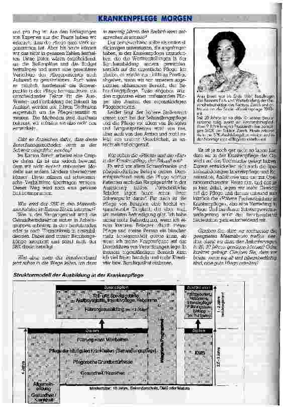 Vorschauseite 2: Nicht jammern, sondern handeln Grundlagenpapier Krankenpflege 2000 Gesundheitsdirektion Zürich