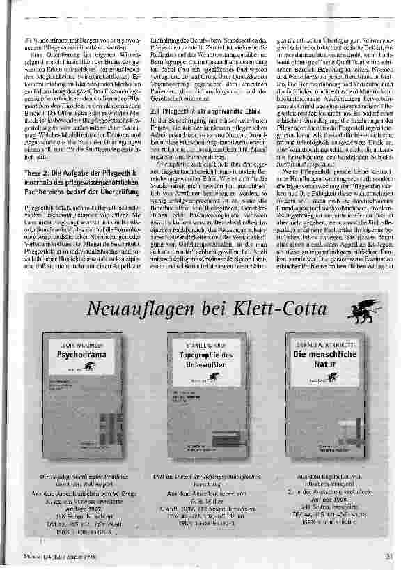 Vorschauseite 3: Pflegeethik - Reise ins Ungewisse