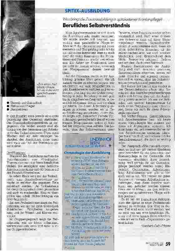 Vorschauseite 1: Berufliches Selbstverständnis Was bringt die Zusatzausbildung in spitalexterner Krankenpflege