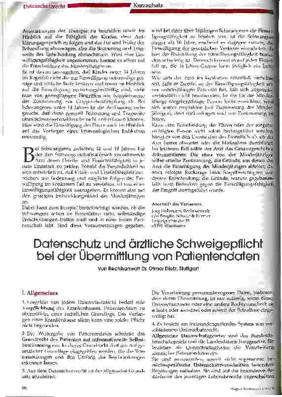 Vorschauseite 2: Interruptio graviditas bei Minderjährigen Einwilligung und Schweigepflicht