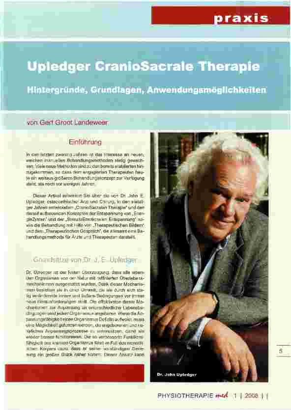 Vorschauseite 1: Upledger CranioSacrale TherapieHintergründe, Grundlagen, Anwendungsmöglichkeiten