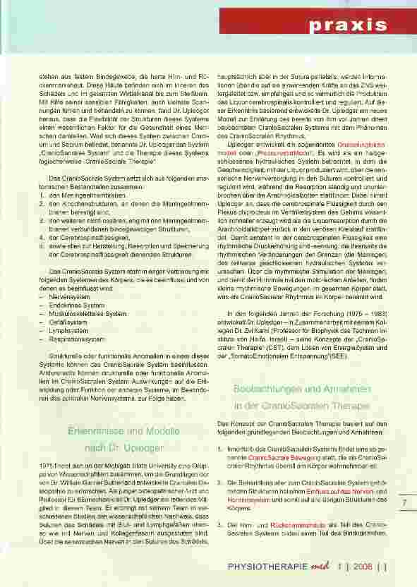 Vorschauseite 3: Upledger CranioSacrale TherapieHintergründe, Grundlagen, Anwendungsmöglichkeiten